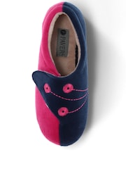Pavers Navy Raspberry Wide Fit Wide Fit Antibacterial Slippers - Image 5 of 6
