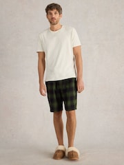White Stuff Green 100% Cotton Moorland Flannel Pyjamas Shorts - Image 1 of 4