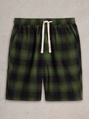White Stuff Green 100% Cotton Moorland Flannel Pyjamas Shorts - Image 4 of 4