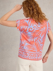 White Stuff Red/Blue Nelly Notch Neck T-Shirt - Image 2 of 6
