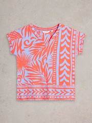 White Stuff Red/Blue Nelly Notch Neck T-Shirt - Image 5 of 6
