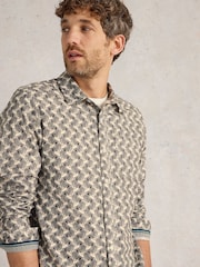 White Stuff Cream Bird Printed Shirt - Image 3 of 5