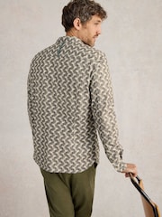 White Stuff Cream Bird Printed Shirt - Image 4 of 5