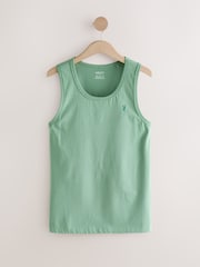 Ecru/Blue/Green/Pink - Набор из 4 маек из 100% хлопка (стандартный крой) - Image 3 of 7