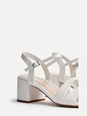 Linzi White Susanna Block Heeled Sandals With Knotted Front Detail - Image 5 of 5