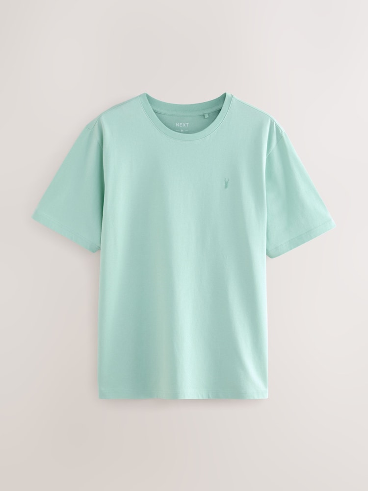 White/Mint Green/Blue/Pink Regular Fit T-Shirts 4 Pack - Image 5 of 7