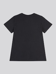 Juicy Couture Black Girls Fitted Diamante 100% Cotton T-Shirt - Image 6 of 7