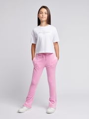 Juicy Couture White Girls Diamante & Glitter 100% Cotton JC T-Shirt - Image 4 of 7