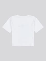 Juicy Couture White Girls Diamante & Glitter 100% Cotton JC T-Shirt - Image 6 of 7