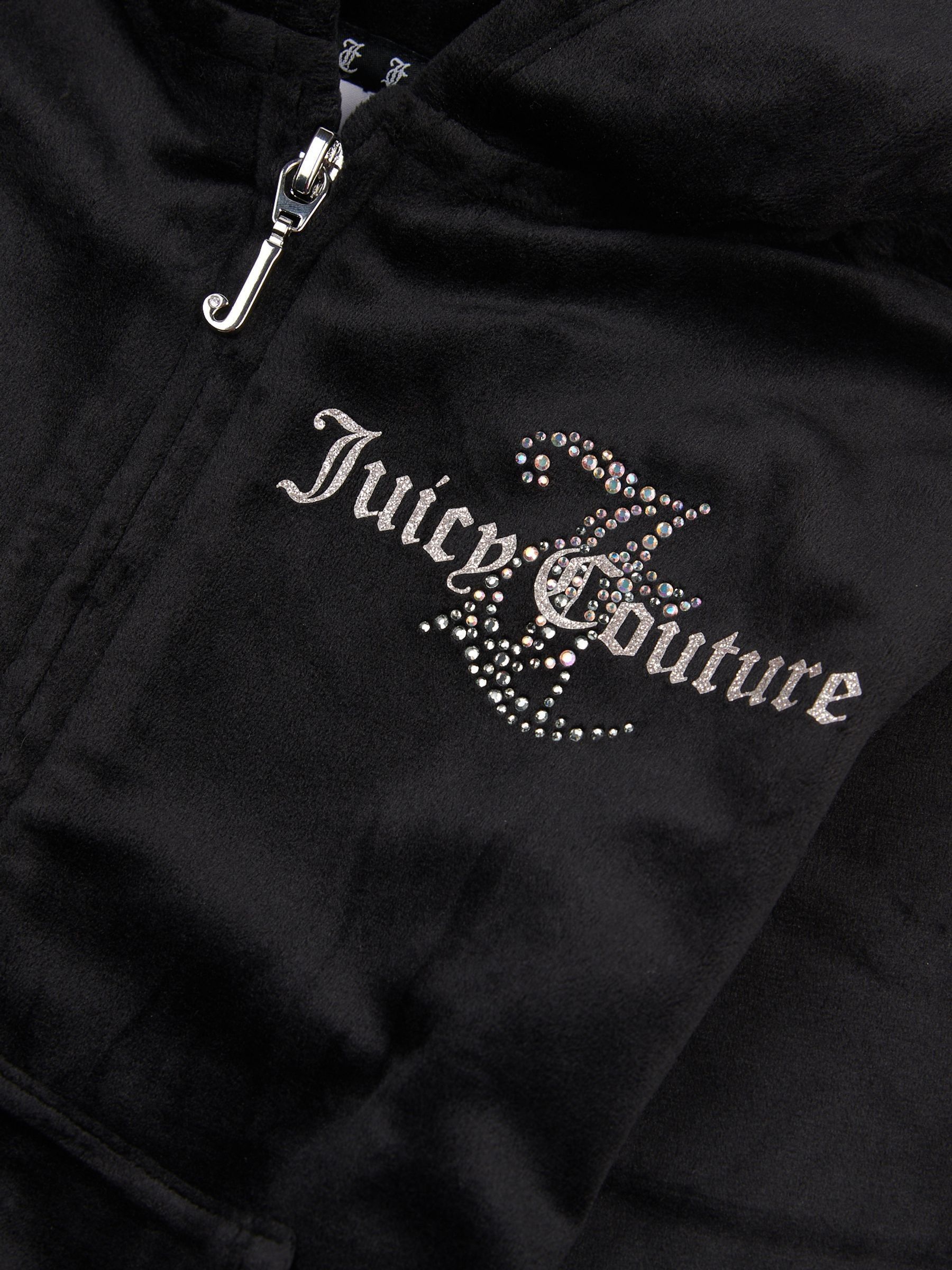 Buy Juicy Couture Black Girls Diamante Hoodie & Slim