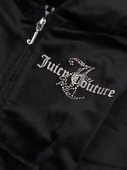 Juicy Couture Black Girls Diamante Hoodie & Slim Tracksuit Set - Image 3 of 5