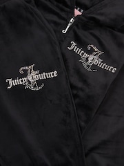 Juicy Couture Black Girls Diamante Hoodie & Slim Tracksuit Set - Image 4 of 5