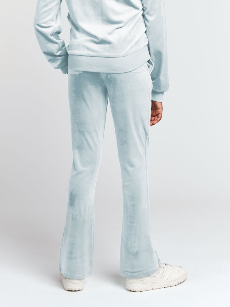 أزرق مائي - بنطلون رياضي مرصّع بقصّة مناسبة للأحذية الطويلة للبنات من Juicy Couture - صورة 2 من 6