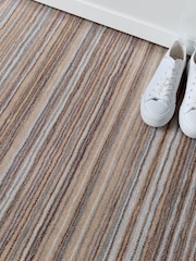 Origin Rug Collection. Beige Fine Stripes Wool Rug - Image 2 of 5