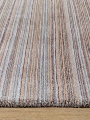 Origin Rug Collection. Beige Fine Stripes Wool Rug - Image 3 of 5