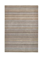 Origin Rug Collection. Beige Fine Stripes Wool Rug - Image 4 of 5