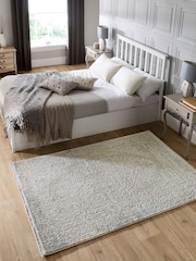 Origin Rug Collection. Grey Easy Care Aura Fringe Rug - Image 1 of 2