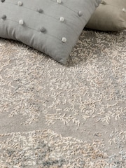 Origin Rug Collection. Grey Easy Care Aura Fringe Rug - Image 2 of 2
