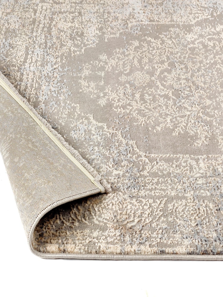 Origins Grey Easy Care Aura Fringe Rug - Image 6 of 6 Origins Grey Easy Care Aura Fringe Rug - Image 6 of 6