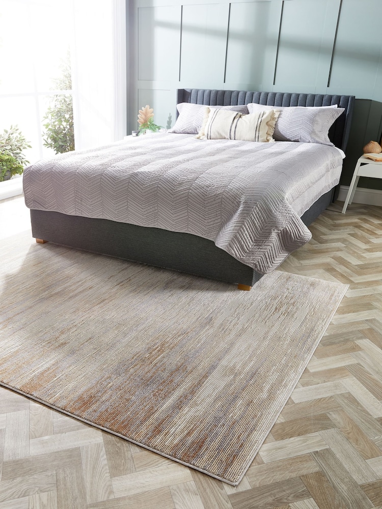 Origin Rug Collection. Brown Easy Care Bevel Rug - Image 1 of 5