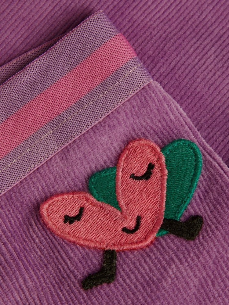 Monsoon Purple Rib Velour Leggings - Image 3 of 3