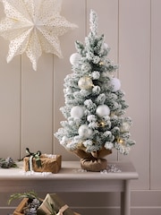 White 3ft Alpine Snowy Pre Lit Christmas Tree - Image 1 of 6
