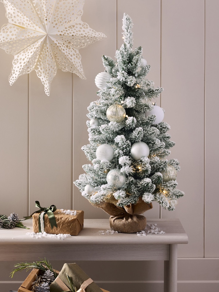 White 3ft Alpine Snowy Pre Lit Christmas Tree - Image 1 of 6