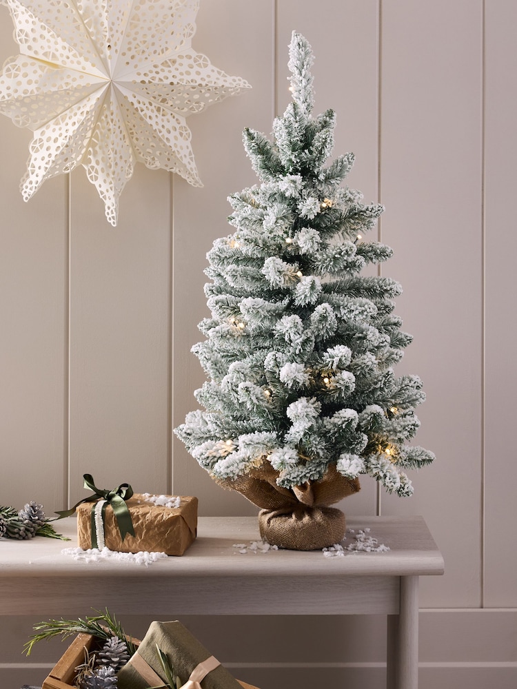 White 3ft Alpine Snowy Pre Lit Christmas Tree - Image 2 of 6