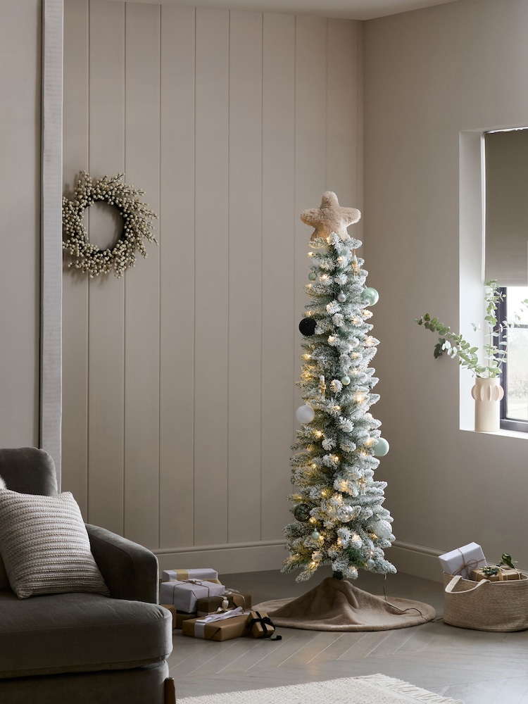 White 6ft Slim Alpine Snowy Pre Lit Christmas Tree - Image 1 of 5