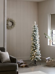 White 6ft Slim Alpine Snowy Pre Lit Christmas Tree - Image 2 of 5