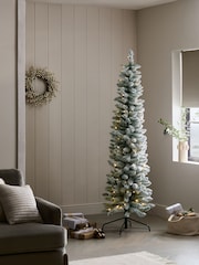 White 7ft Slim Alpine Snowy Pre Lit Christmas Tree - Image 2 of 5