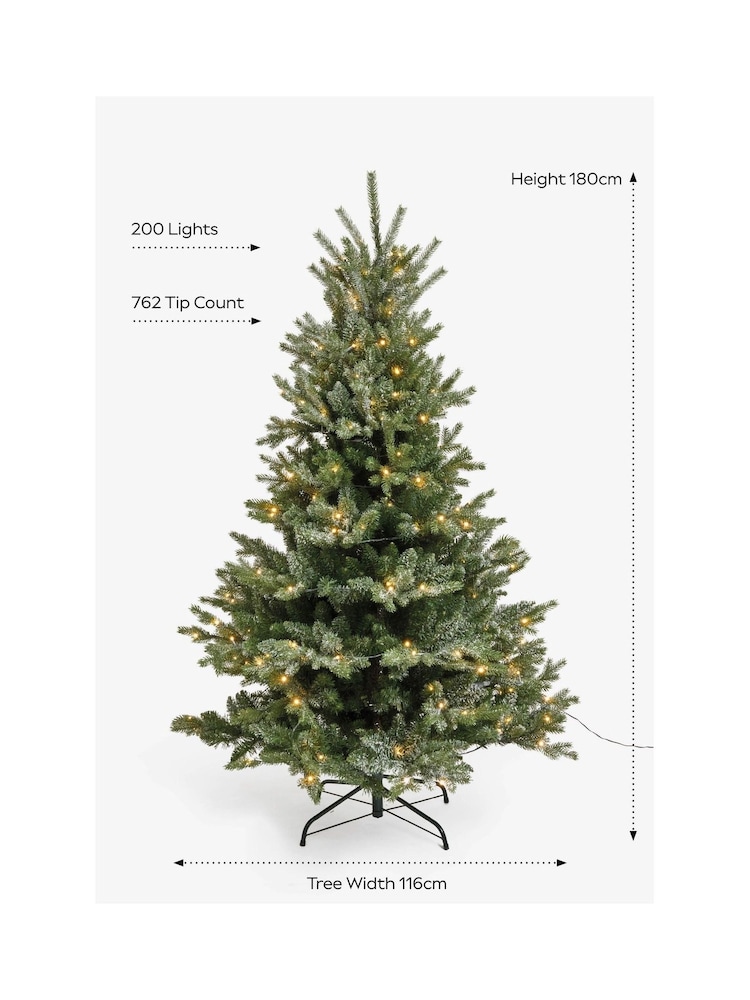 White Snowy Nordmann Fir 6ft Pre Lit Christmas Tree - Image 4 of 4