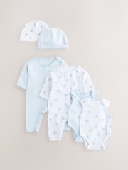 Blue Baby Premature Sleepsuit Set 6 Piece (0-0mths) - Image 1 of 4