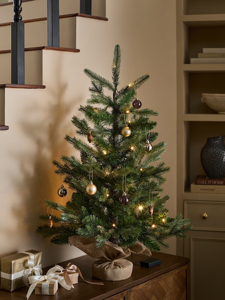 Green Nordmann Fir 3ft Pre Lit Christmas Tree - Image 1 of 6
