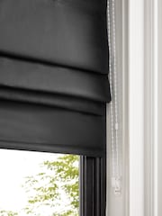 Black Ready Made Blackout Cotton Roman Blinds - Image 3 of 7
