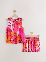 Pink Animal Viscose Short Set Pyjamas - Image 1 of 3