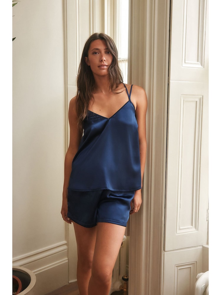 Azul - Lace Trim Cami Short Set Pyjamas - Imagen 1 de 8