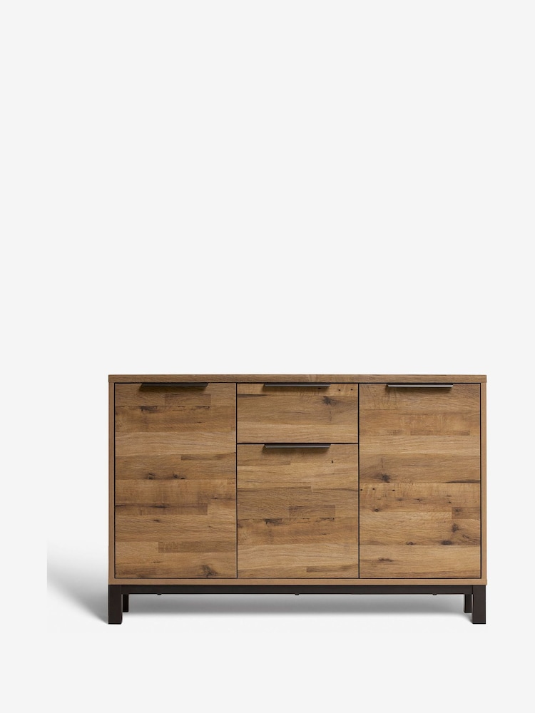 Dark Natural Bronx Oak Effect Space Saving Large Sideboard - Image 1 of 12