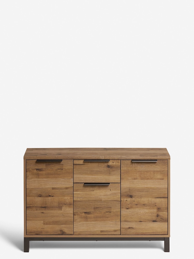 Dark Natural Bronx Oak Effect Space Saving Large Sideboard - Image 2 of 12