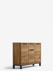 Dark Natural Bronx Oak Effect Space Saving Large Sideboard - Image 4 of 12