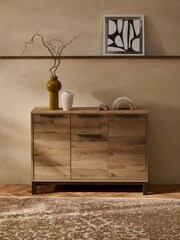 Dark Natural Bronx Oak Effect Space Saving Large Sideboard - Image 5 of 12