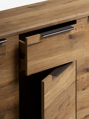 Dark Natural Bronx Oak Effect Space Saving Large Sideboard - Image 8 of 12