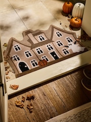 Grey Halloween House Coir Doormat - Image 1 of 6