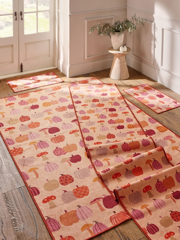 Set of 2 Orange Washable Pumpkin Doormats - Image 2 of 5