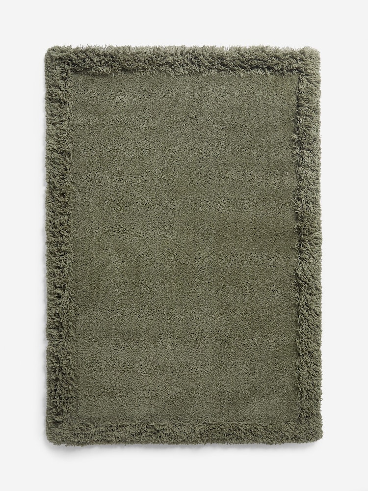 Sage Green Fluffy Border Rug - Image 1 of 1 Sage Green Fluffy Border Rug - Image 1 of 1