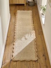 Light Natural Soft Scallop Washable Runner - Image 1 of 5