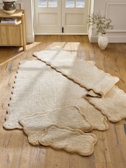 Light Natural Soft Scallop Washable Runner - Image 3 of 5