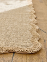 Light Natural Soft Scallop Washable Runner - Image 4 of 5