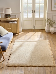 Light Natural Soft Scallop Washable Rug - Image 1 of 5