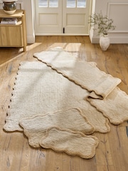 Light Natural Soft Scallop Washable Rug - Image 2 of 5